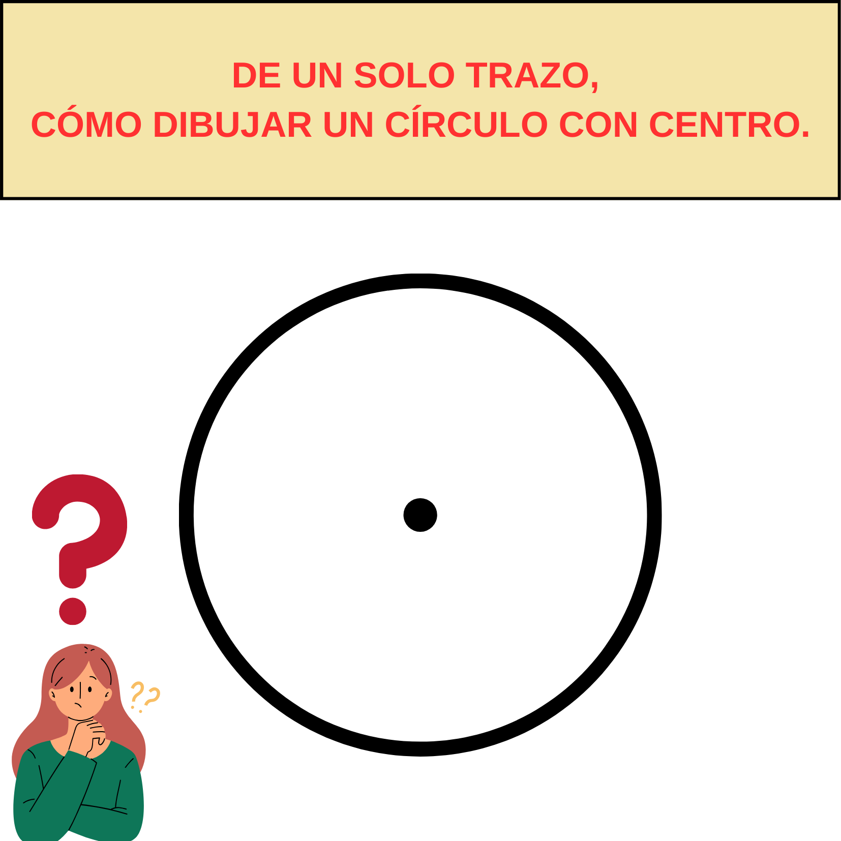 De un solo trazo, ¿cómo dibujar un círculo con centro?